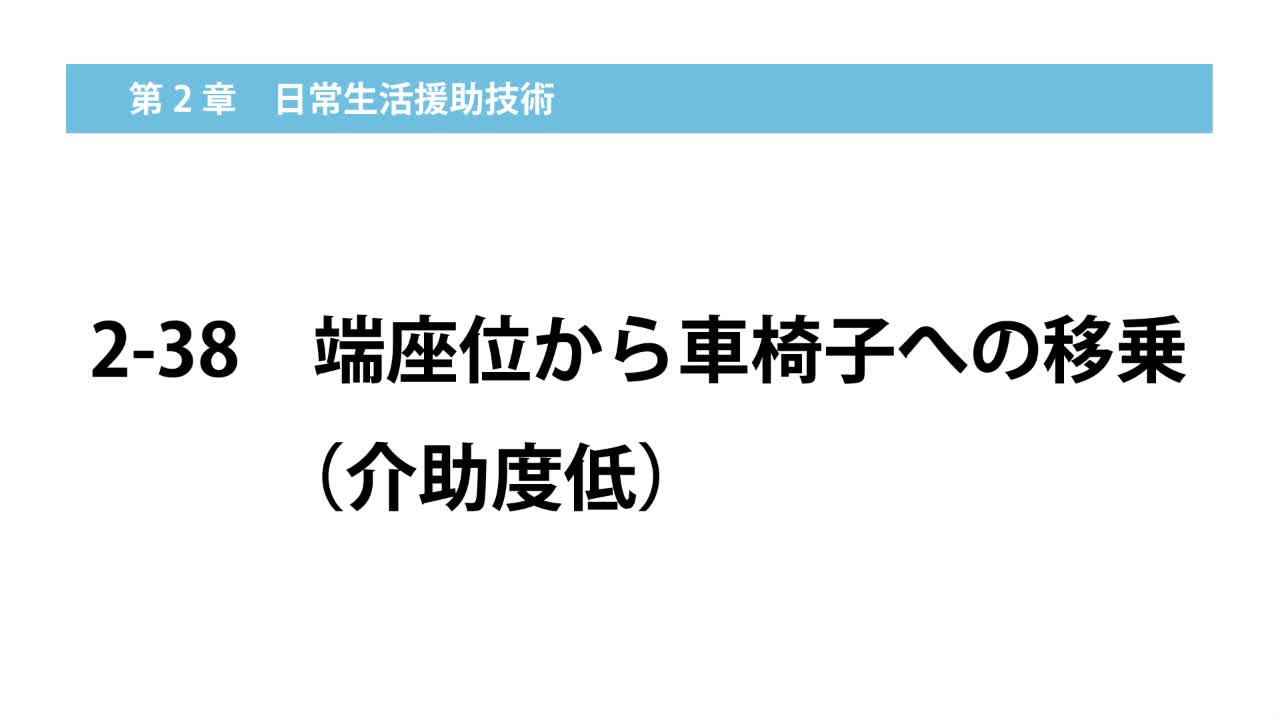 2–38  端座位から車椅子への移乗（介助度低）...