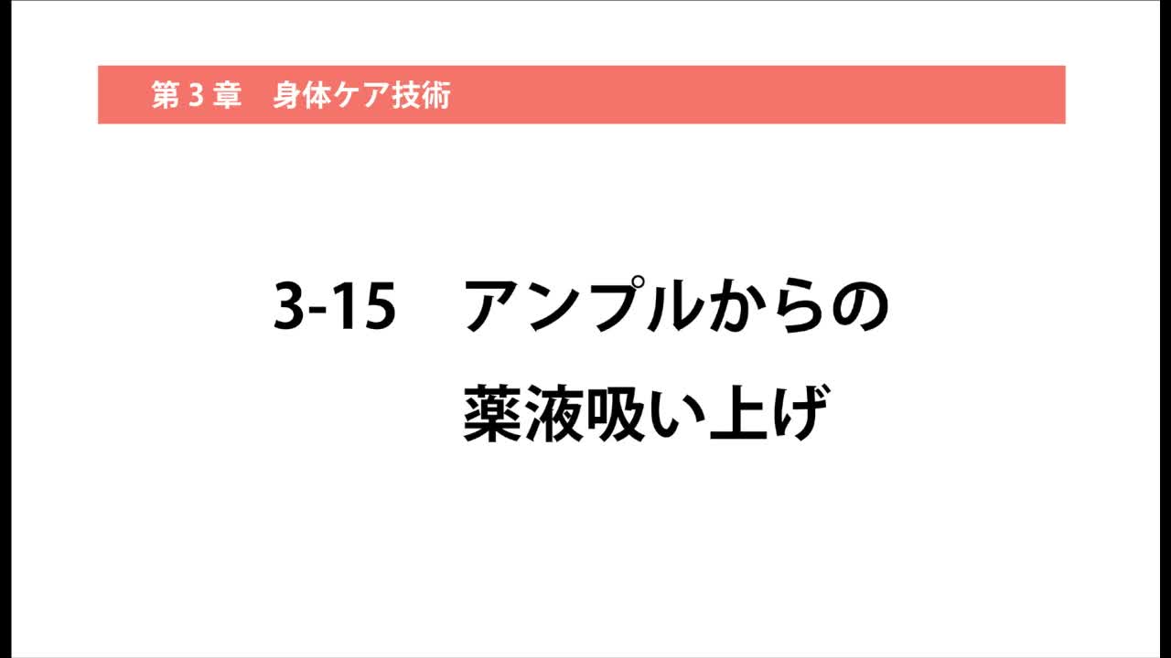 3–15  アンプルからの薬液吸い上げ