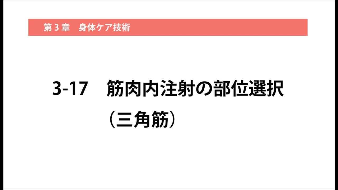 3–17  筋肉内注射の部位選択（三角筋）...